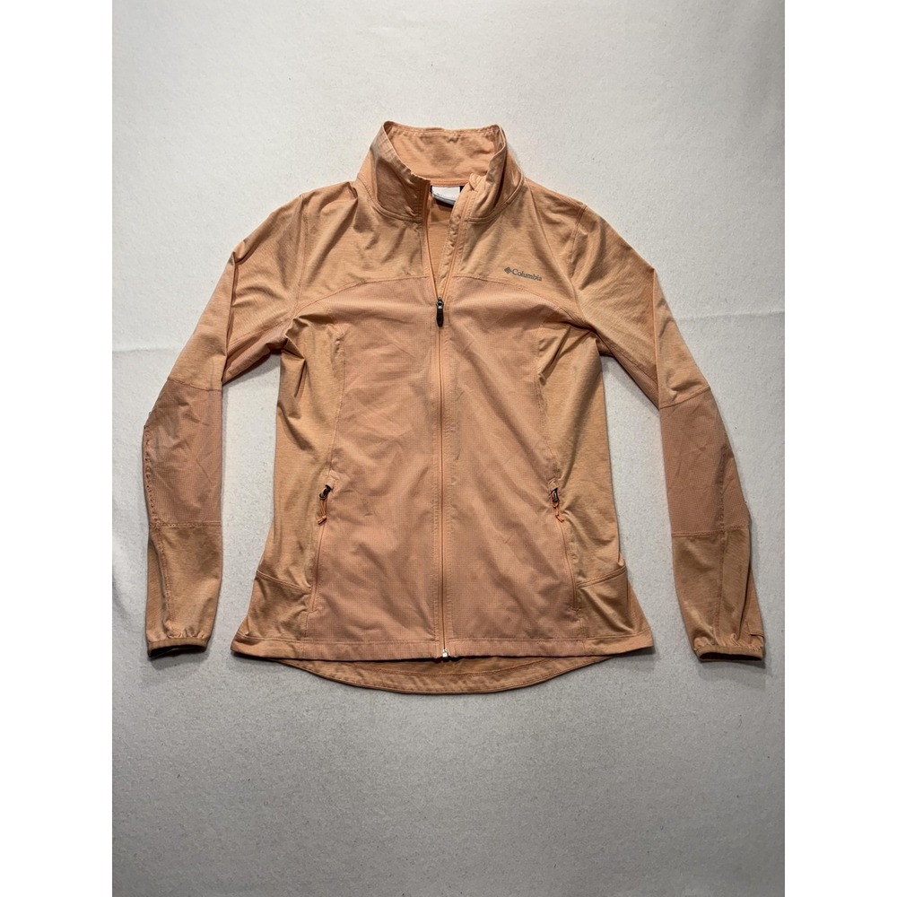 Columbia Jacket Womens Large Orange Lightweight Full Zip Ventilated Hiking